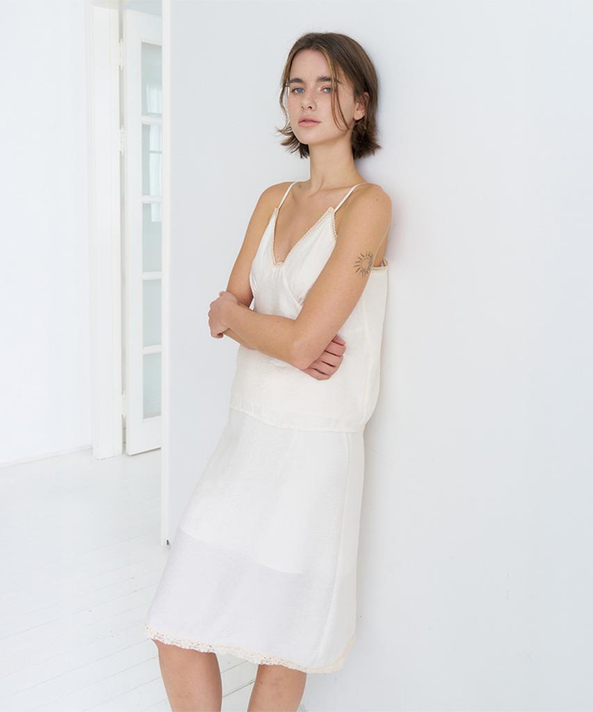 VEM.VER Lace Trim Midi Skirt_Ivory