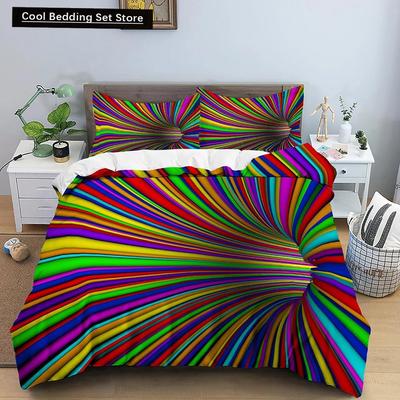 Ensemble de Literie Psychédélique Abstrait Housse de Couette Mystique Ensemble Housse de Couette Taie d'Oreiller Housse de Couette Taille Double King UE Jeunesse Polyester Housse de Couette