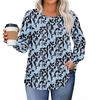 Dámské topy plus size košile s dlouhým rukávem kulatý výstřih splývavá tunika ležérní volná halenka L-5X