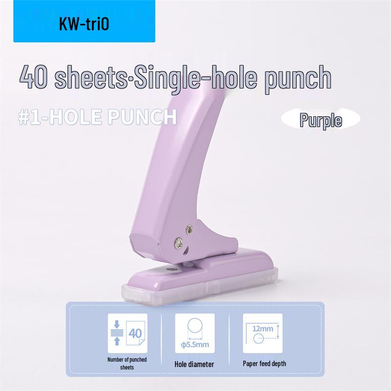 Compact 40-Sheet Loose Leaf Paper Puncher - DIY Round Hole Stationery Tool