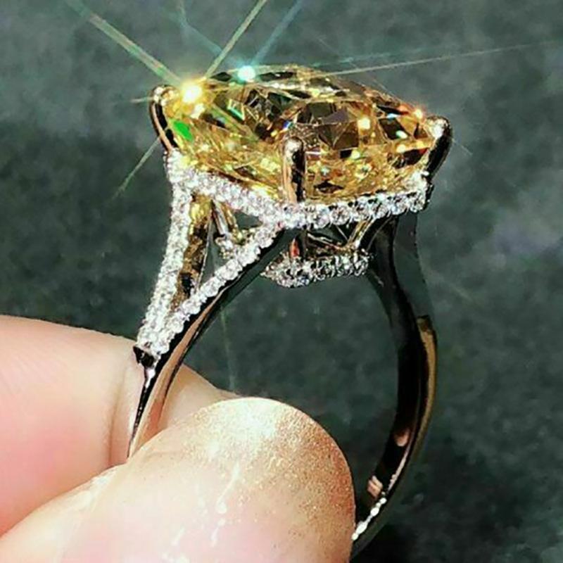 Jewelry Rings, Luxury Four-Claw Square Diamond Zircon Rings For Women, Valentine'S Day Gift Accessories