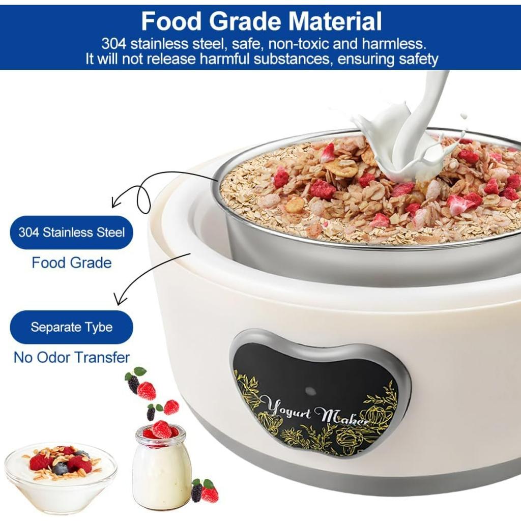 Yogurt Maker,Automatic Digital Yoghurt Maker Machine,Lcd Display with Constant Temperature,Multi-Function Probiotic Yogurt Maker