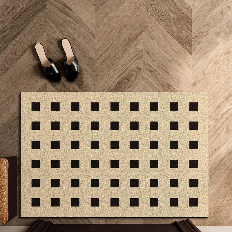 Simple Striped Door Floor Mat, Wear-Resistant And Dirt-Resistant Porch Door Silk Ring Foot Pad Can Be Cut Non-Slip Carpet