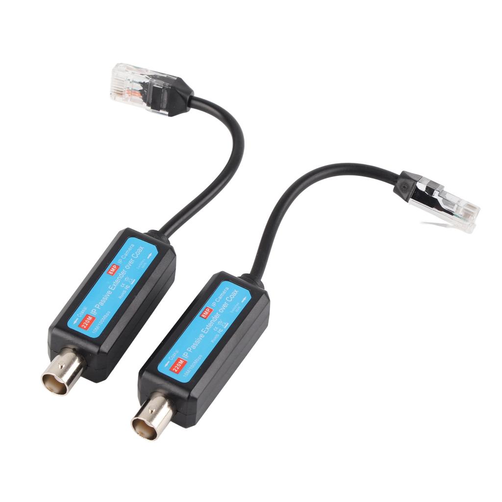 1Pair 10 100Mbps 1CH Passive IP Network Coaxial Transmitter Receiver Extender for IP NVR Camera