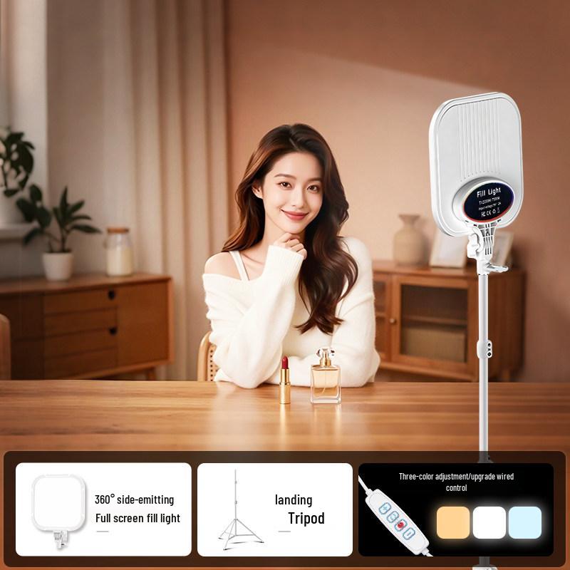 Live Streaming Soft Face Light with Desk and Floor Stand for Beauty and Photography