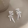 Girls New Ribbon Aesthetics Ear Clips Ballet Style Ribbon Bow-Knot Ear Cuff Women Korean Fashion Earring Jewelry Gifts