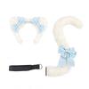 Süßes Katzenohren-Stirnband mit Schwanz-Set Cosplay Anime Convention Lolita Kostümzubehör Plüsch Weiß Rosa Blau Rot Schwarz