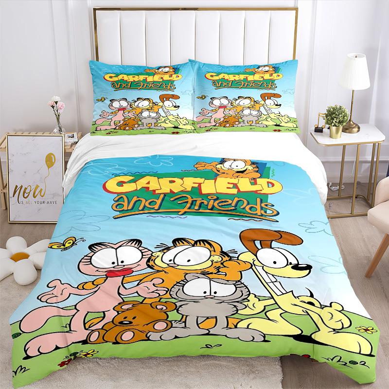 3pcs Garfield Bedding Set. Soft and Comfortable with No Core Included (1x Duvet Cover + 2x Pillow Covers) yy251031080