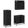 Bathroom Furniture Set 3 Pcs Black Oak Effect Particleboard