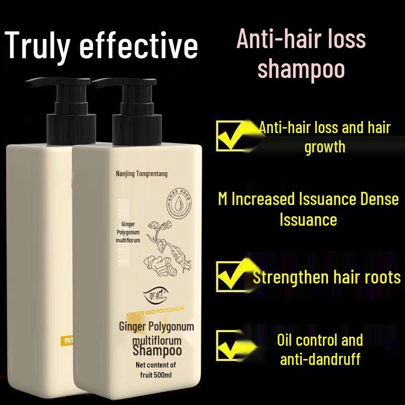 Ginger Anti-Hair Loss & Growth Shampoo with He Shou Wu - Anti-Itch, Thickening, Oil Control & Anti-Dandruff Formula for Women.