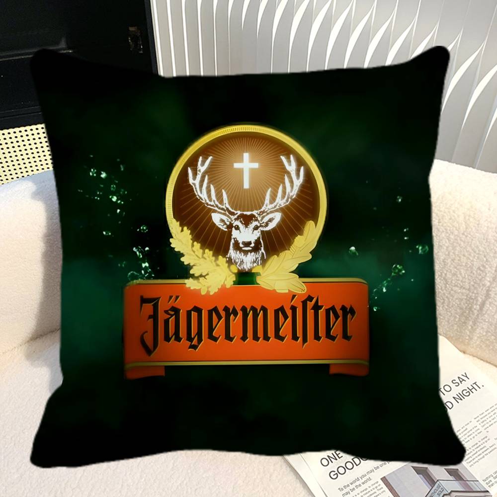 Alcohol Jjagermeister Pillow Case Square Pillow Bedroom Sofa Leisure Comfort Cushion Car Home Decoration