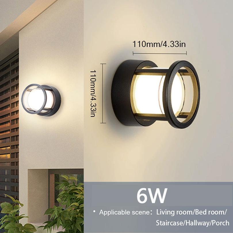 Waterproof Wall Lamp LED Bedroom Living Room Lamp Home Outdoor Lighting Circular Moon Lamp Wall Decoration Creativity 90-265V