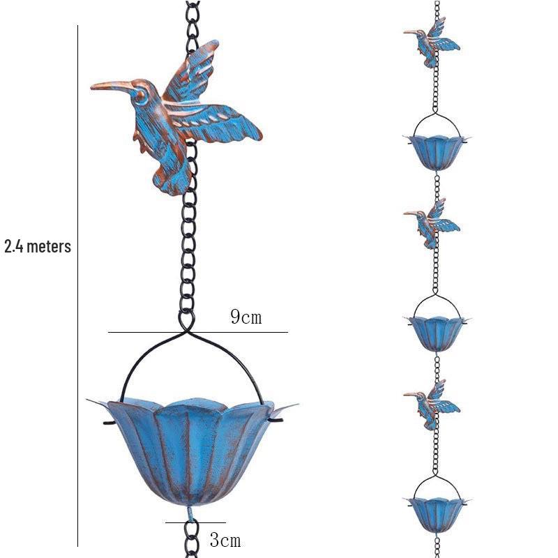 Pavilhão de Parque Metal Taça de Pássaro Corrente de Drenagem de Água da Chuva Carrilhão de Vento