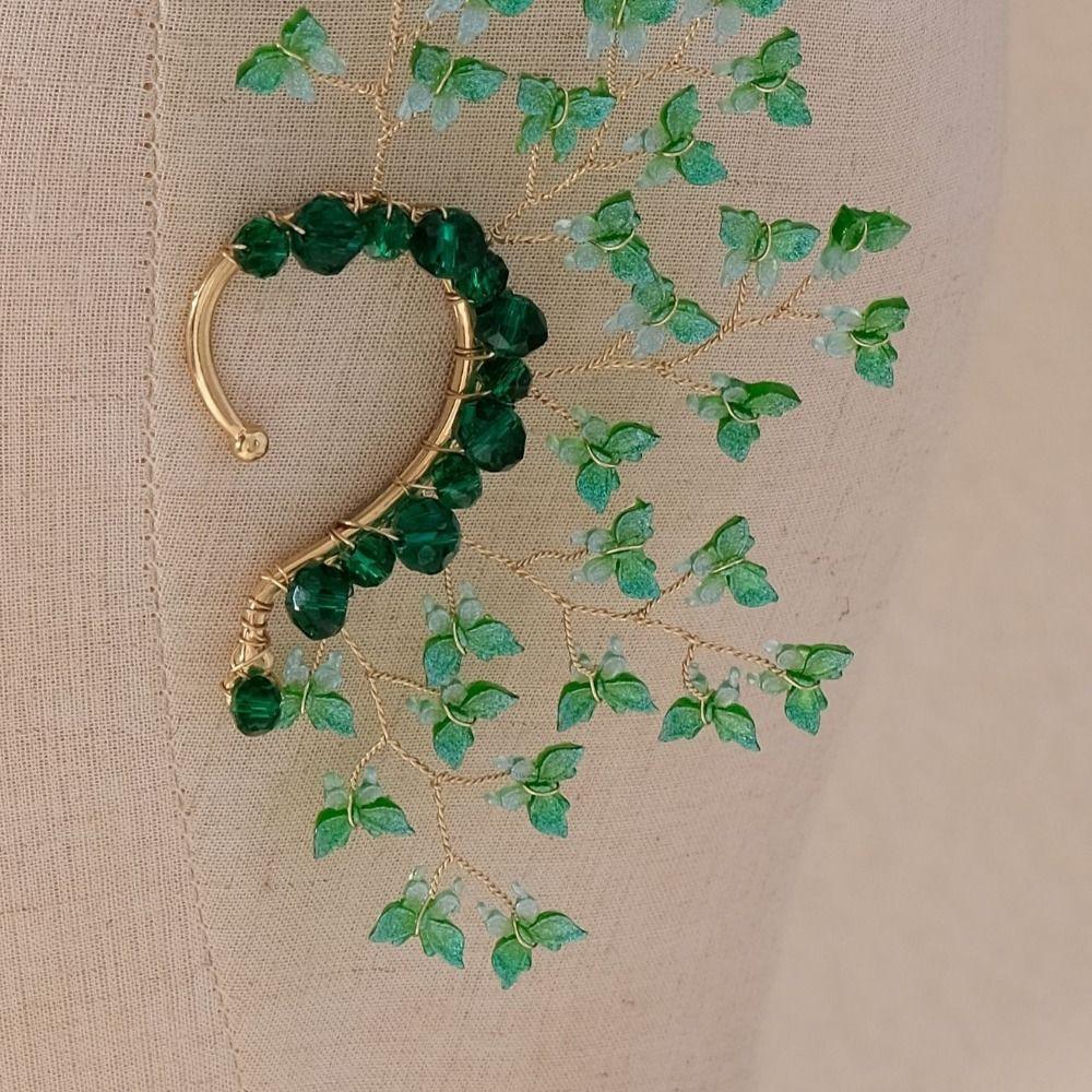 Fairy Butterfly Elf Ear Cuff Non-piercing Rhinestone Ear Clips Sweet Pearl Flower Ear Cuffs Girls