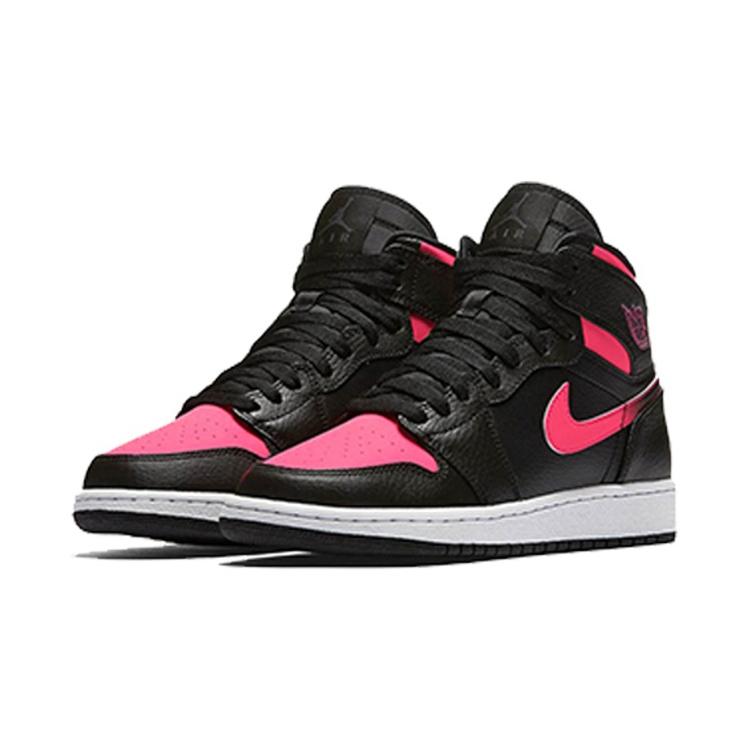 New JORDAN 1 Retro High Black Hyper Pink GS 332148-019