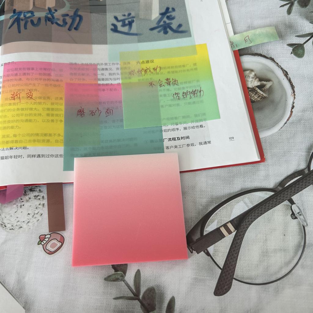 50 Sheets/pad Transparent Sticky Notes Pad Waterproof Self-Adhesive Clear Memo Message Reminder Home Office School Supplies
