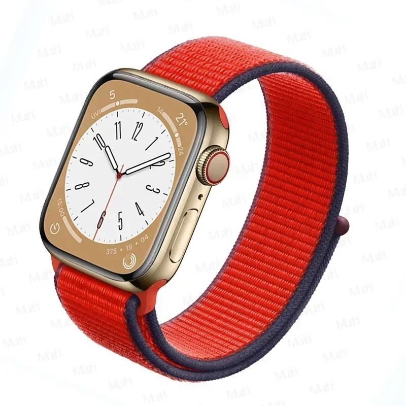 Nylon loop Strap For Apple Watch bands 46mm 44mm 40mm 45mm 41mm 42mm Sport Bracelet iwatch Ultra 2 49mm Series 10 9 8 se 7 6 5 4 Strap