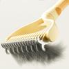 Pet Detangling Comb Double-Sided Metal Teeth Pet Dematting Tool Pet Grooming Comb Undercoat Rake for Long Hair Untangles Pet Hair Efficiently