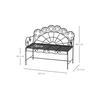 Banc de jardin - MUVOE - Outsunny - 2 places - Acier inoxydable - Noir mat