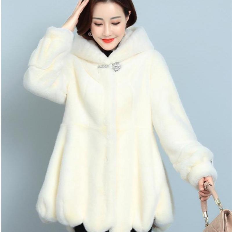 

пальто из искусственного меха под норку женское свободное большого размера меховое цельное утолщенное женское пальто из искусственной норки S