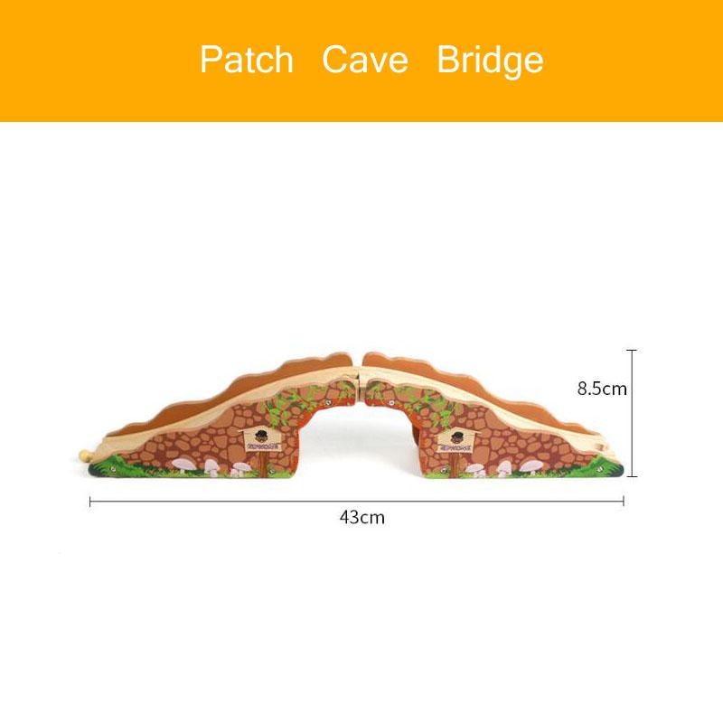 Pont de Piste de Train en Bois & Pièces de Course Accessoires de Chemin de Fer Jouets Éducatifs de Construction pour Enfants