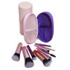 10-Piece Beginner Mini Makeup Brush Set with Crystal Handles - Portable Travel Kit with Brush Bag