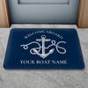 Personalized Custom Boat Name Doormat Indoor Outdoor Anti Slip Bath Mat Welcome Aboard Door Mat Home Decor Bathroom Rug