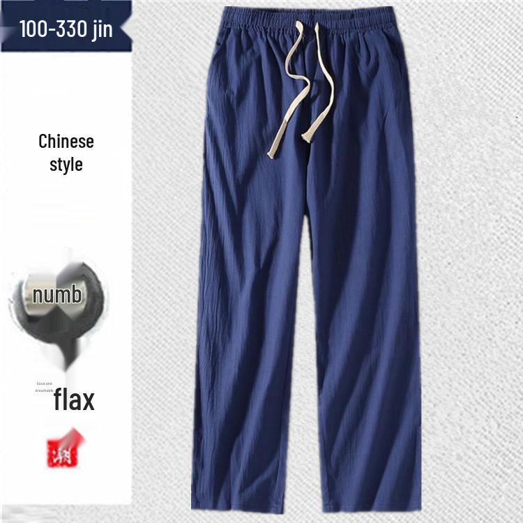 Extra große Herrenhose aus Baumwollleinen - Lässige Sommerhose in Übergröße
