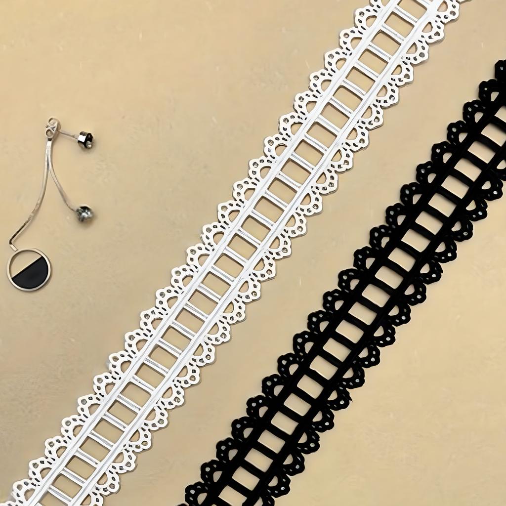 3 size staircase milk silk lace can be worn with woven tape, hollowed out fine thread, water-soluble lace, Lolita DIY clothing accessories