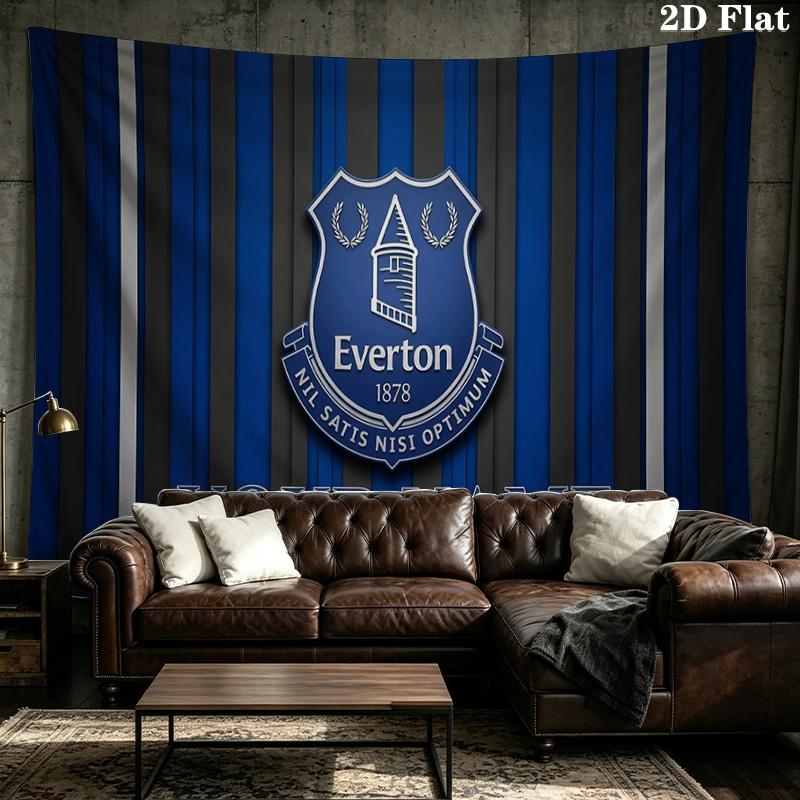 Custom Name Everton Football Club Printed Tapestry – Wall Hanging for Bedrooms, Dorms, and Home Decor