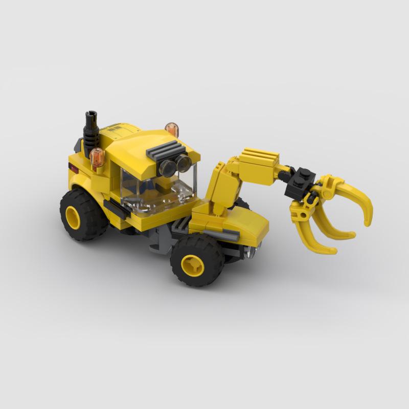 MOC Building Blocks Green Truck + Yellow Trailer Creative Gift Set Construction Vehicle Model