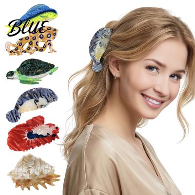 Dagelijkse Casual Haaraccessoires Zeedieren Klip voor Vrouwen Elegante Oceaan Thema Haarspeld Handgemaakt