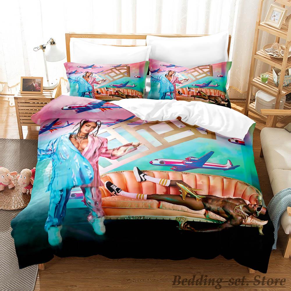 Comforter Personelity Sexy Karol G Bedding Set Cartoon Anime Three-Piece Set Adult Kid Bedroom Duvet Sets 3D Girls Karol G Bedding