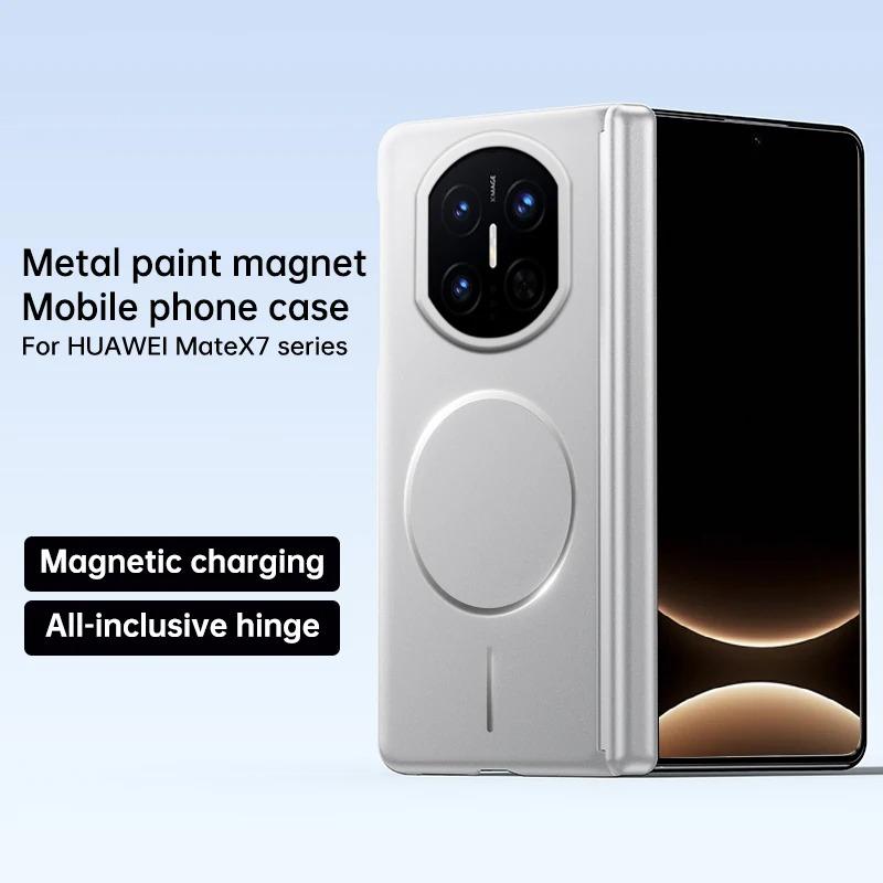 Case For Huawei Mate X7 X6 Magsafe Electroplated Frosted Magnetic Hard PC Cover For Mate X7 X6 X5 Shockproof Hinge Phone Shell