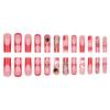 European and American long water pipe nail big red French fake nail gold rose cross point diamond nail piece wear nail