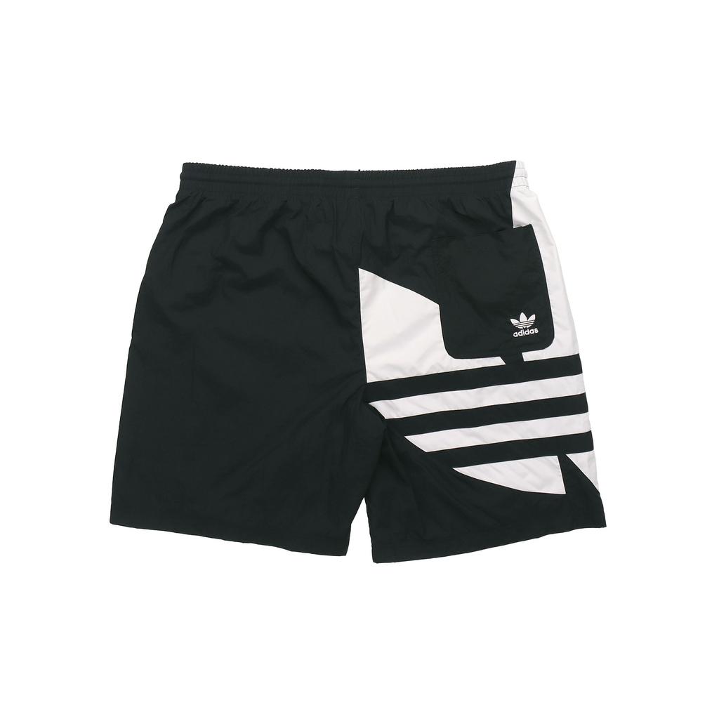 Adidas Originals Trefoil Large Logo Drawstring Mid-Waist Casual Shorts Men Bottoms Black FM9900