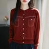 Women's Lightweight 50% Wool 50% Mulberry Silk Cardigan - 4-Season Versatile Knitwear for All-Year Comfort & Style