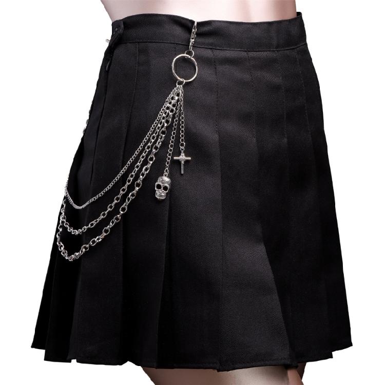 Metallic Skull Pants Chain for Women Men Decorative Waist Chain Wallet Chain Decorative Jeans Chain Streetwear Chain
