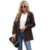 2022 Women's Plus Size Cotton Hooded Windbreaker - Spring/Autumn Loose Solid Color Coat