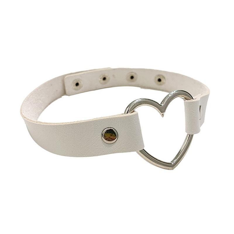 Black Multi Color Punk Collar Necklace Sexy Pu Leather Heart Lock Key Spike Choker For Women Gothic Cosplay Party Jewelry