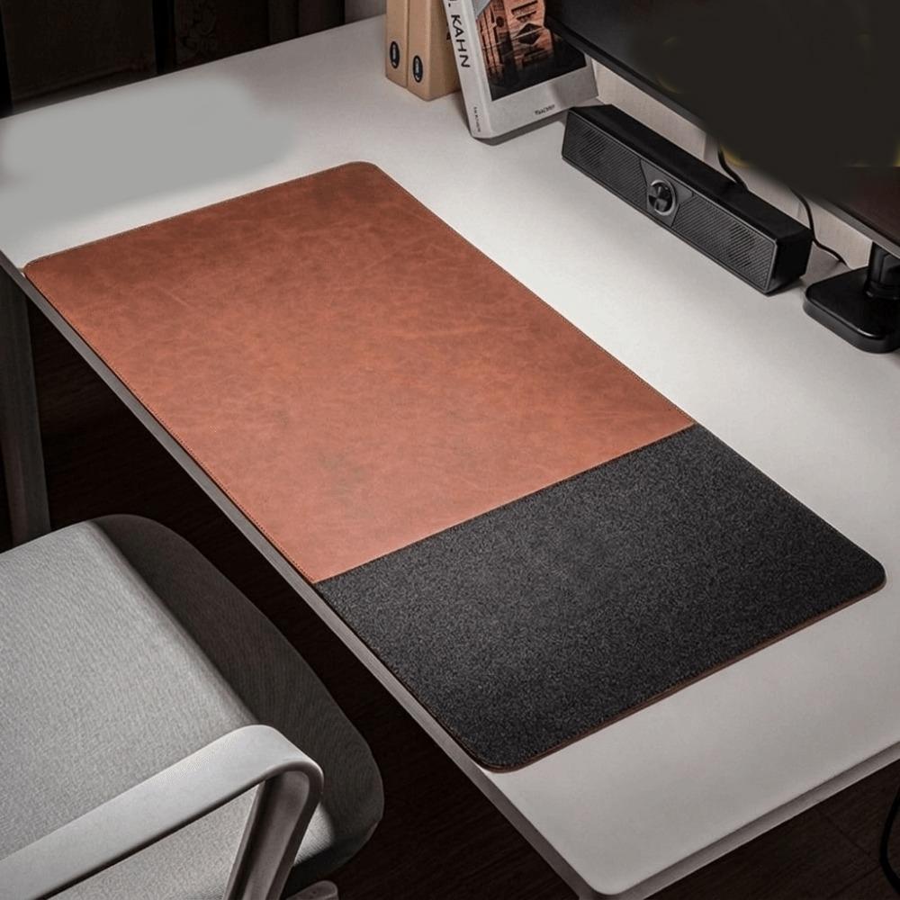 Anti-wear Portable Retro Mousepad Large PVC Leather Mouse Pad Double-sided Non-slip Esports Table Mat Desktop
