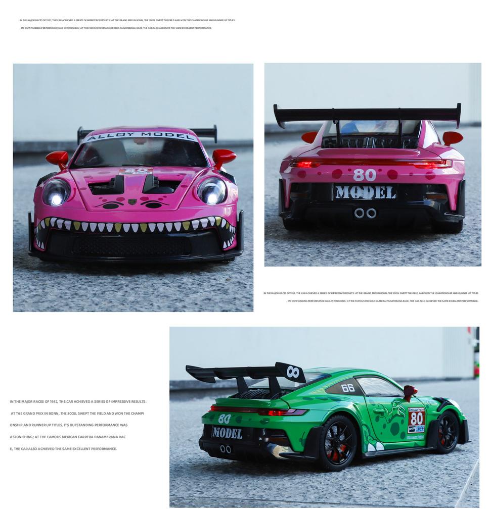 King Car sales 1:24 GT3 Dinosaur Model Imitation Alloy Children's Sound-light Pullback Toy Cars