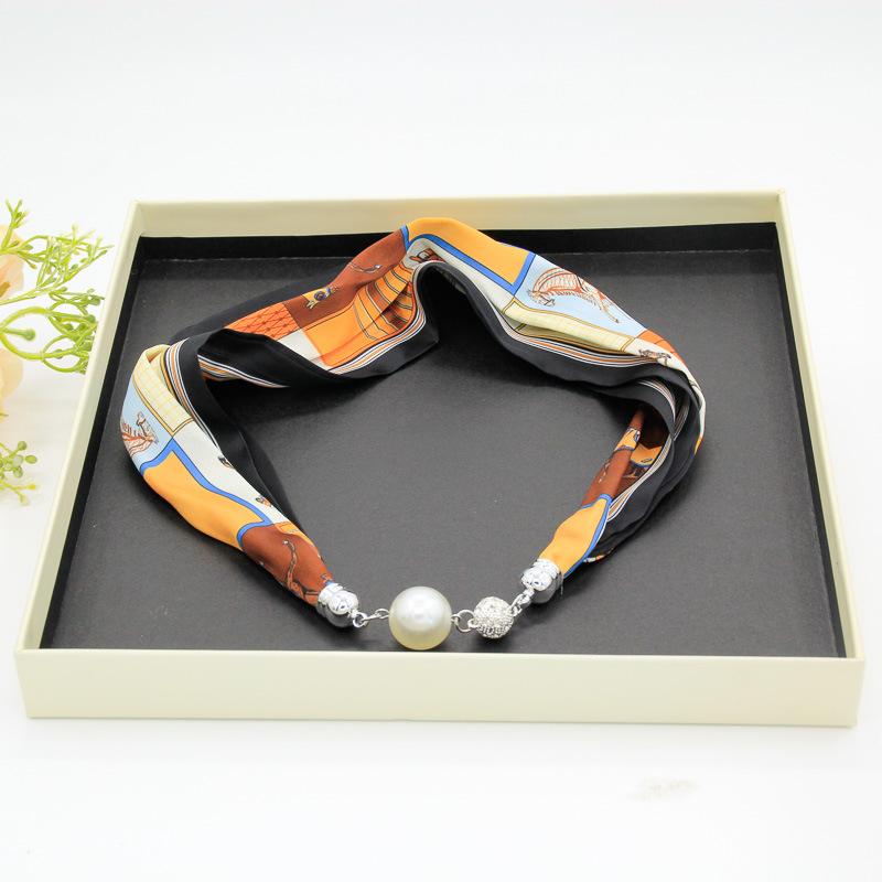 

Магнитная застежка шелковый шарф ожерелье летний женский шелковый шарф кулон простой защита шеи ключица модный тонкий шелковый шарф