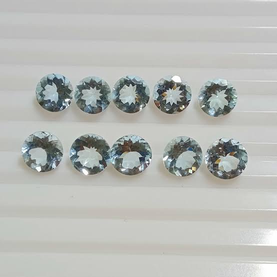 Beautiful Calibrated Size Natural Aquamarine Gemstone, Round Cut Aquamarine, Faceted Gemstone, Loose Aquamarine Lot.