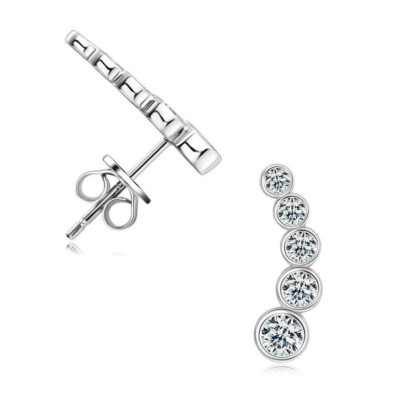 

Новые круглые серьги с муассанитом для женщин, 0,43 карата, серьги-гвоздики, серебро 925 пробы, сертифицированные оригинальные обручальные украшения