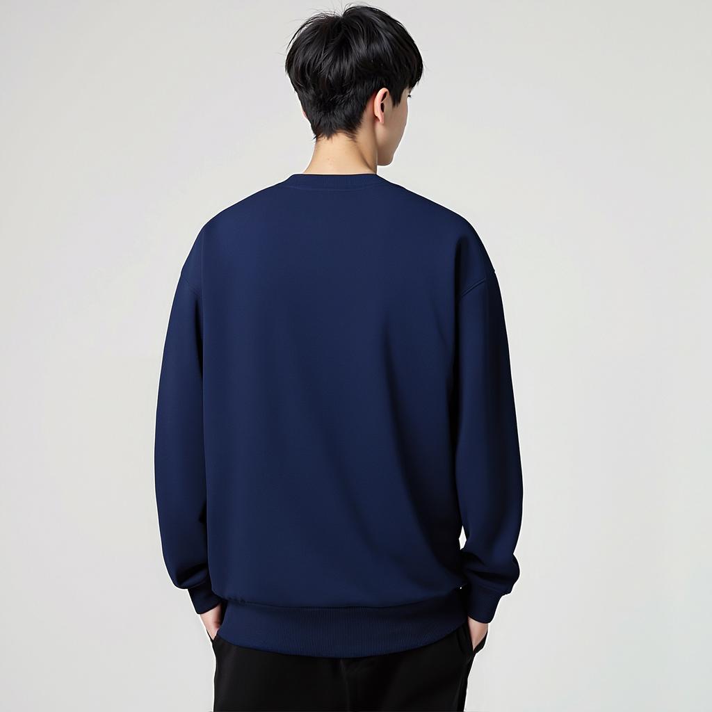 Li Ning Sweatshirts Men's Dark Bowl Blue Crew Neck Moderate AWDVJ29-3