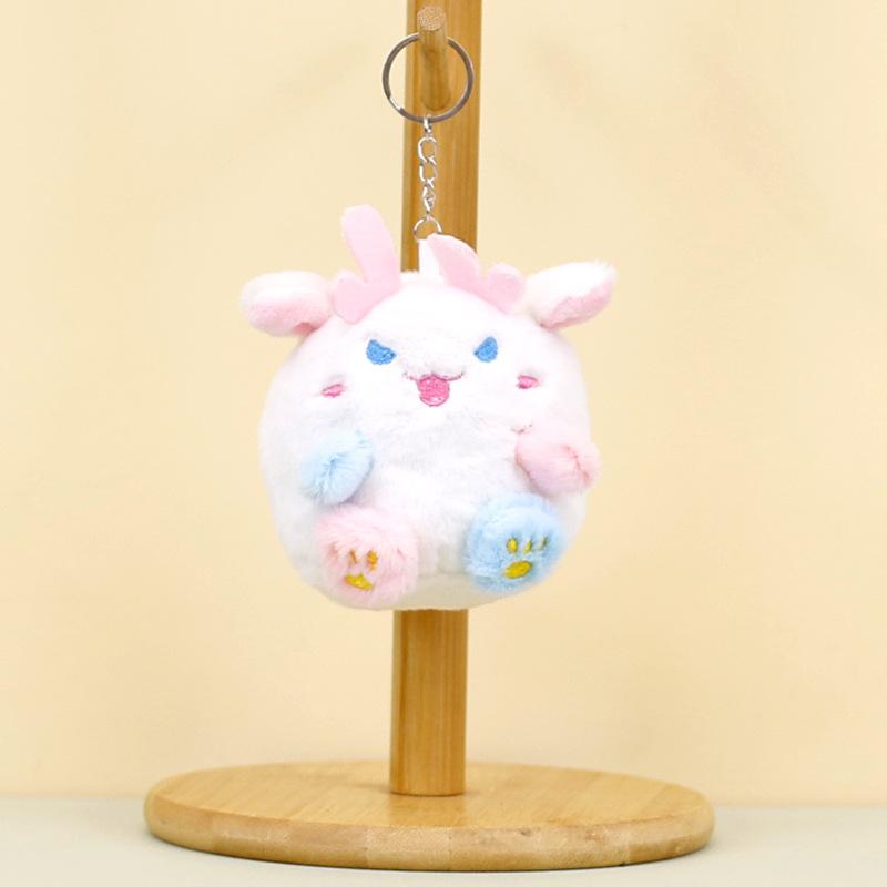 

Mini Charming Dragon Plush Keychain Fluffy Cute Monster For All Ages White Dragon