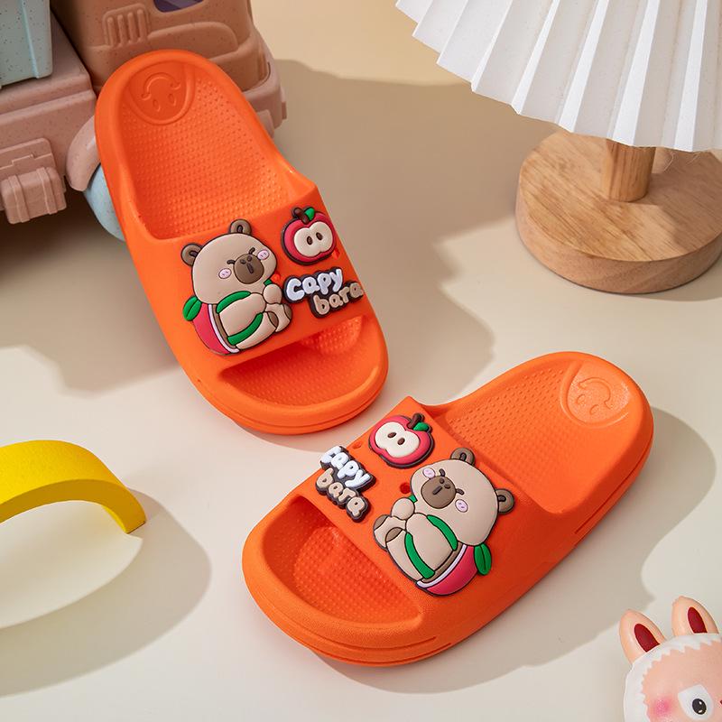 Cartoon Kids' Non-Slip PVC Flip-Flops: Unisex, Indoor/Outdoor, Soft Sole, Summer Slippers.
