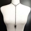 Gothic Style Sliding Chain Necklace with Raven Head & Open O-ring