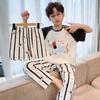 Cotton Boys Pajama Set Short Sleeve Long Pants Sleepwear Kids Ages 8 Fall Lightweight Comfortable